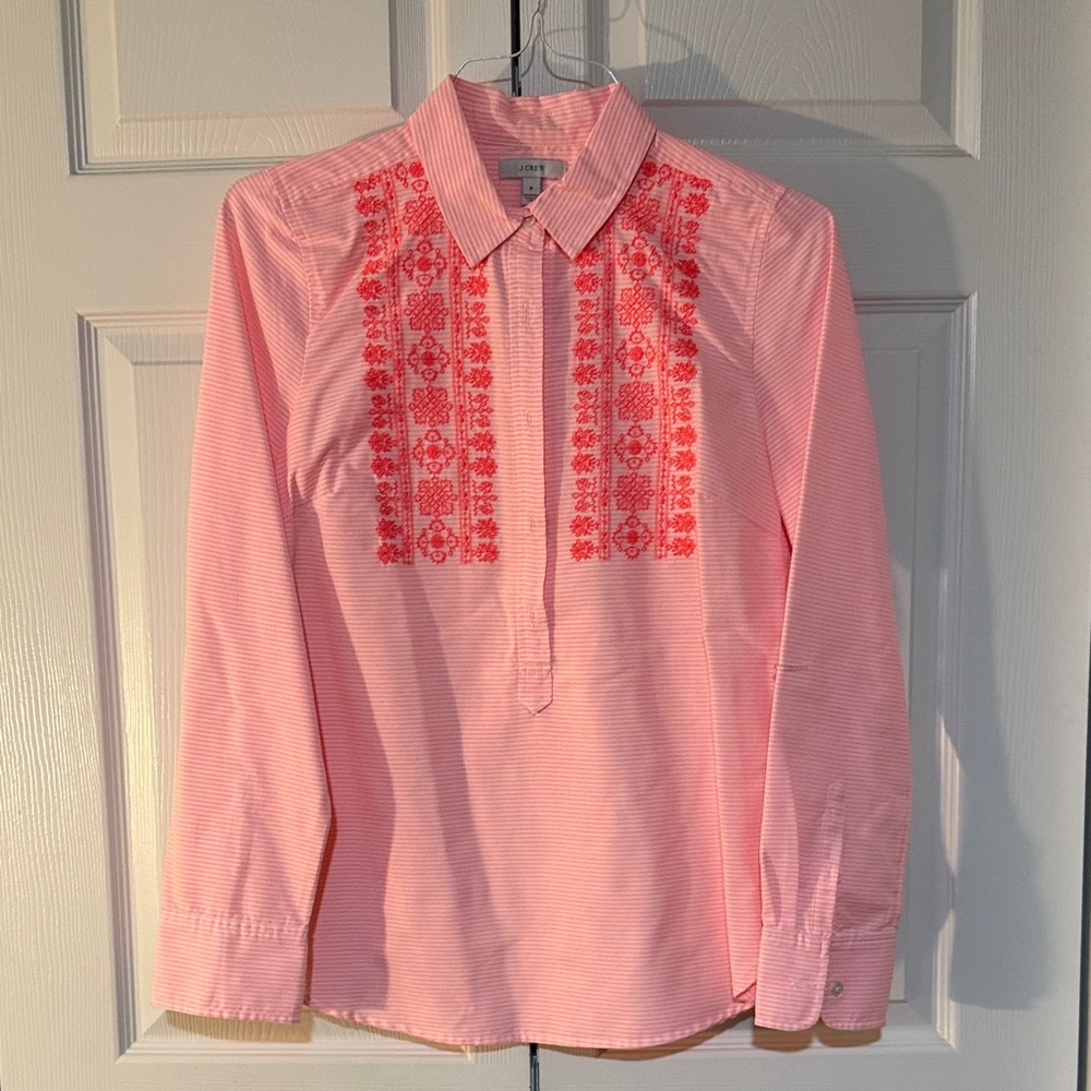 J. Crew Pink Embroidered Women's Tunic